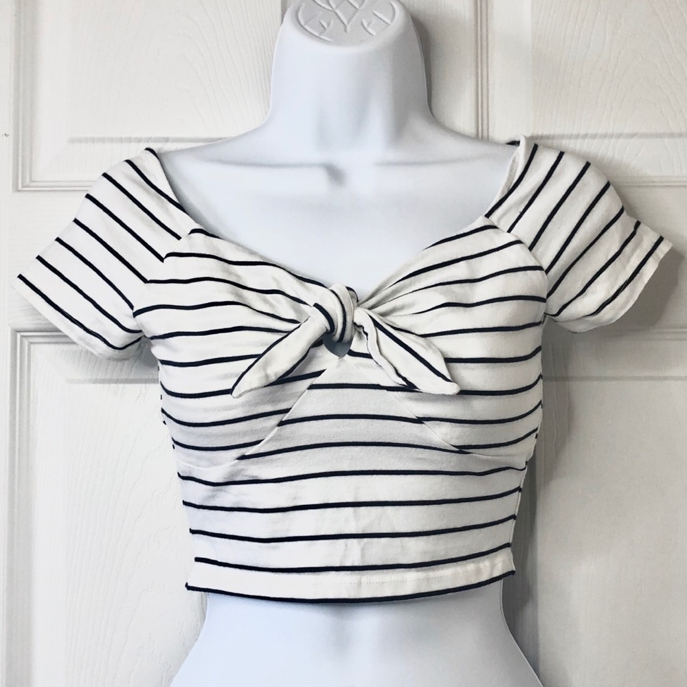 MISS SELFRIDGE Stripe Crop Top